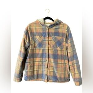 Corduroy plaid shacket